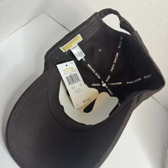 Michael Kors Signature MK Logo Print Baseball Cap Brown - Picture 5 of 5